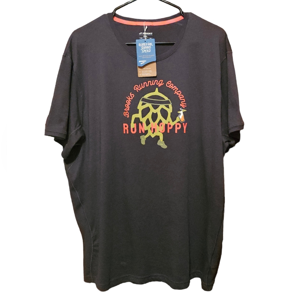 Brooks Running Men's XXL Run Hoppy Grey Shirt